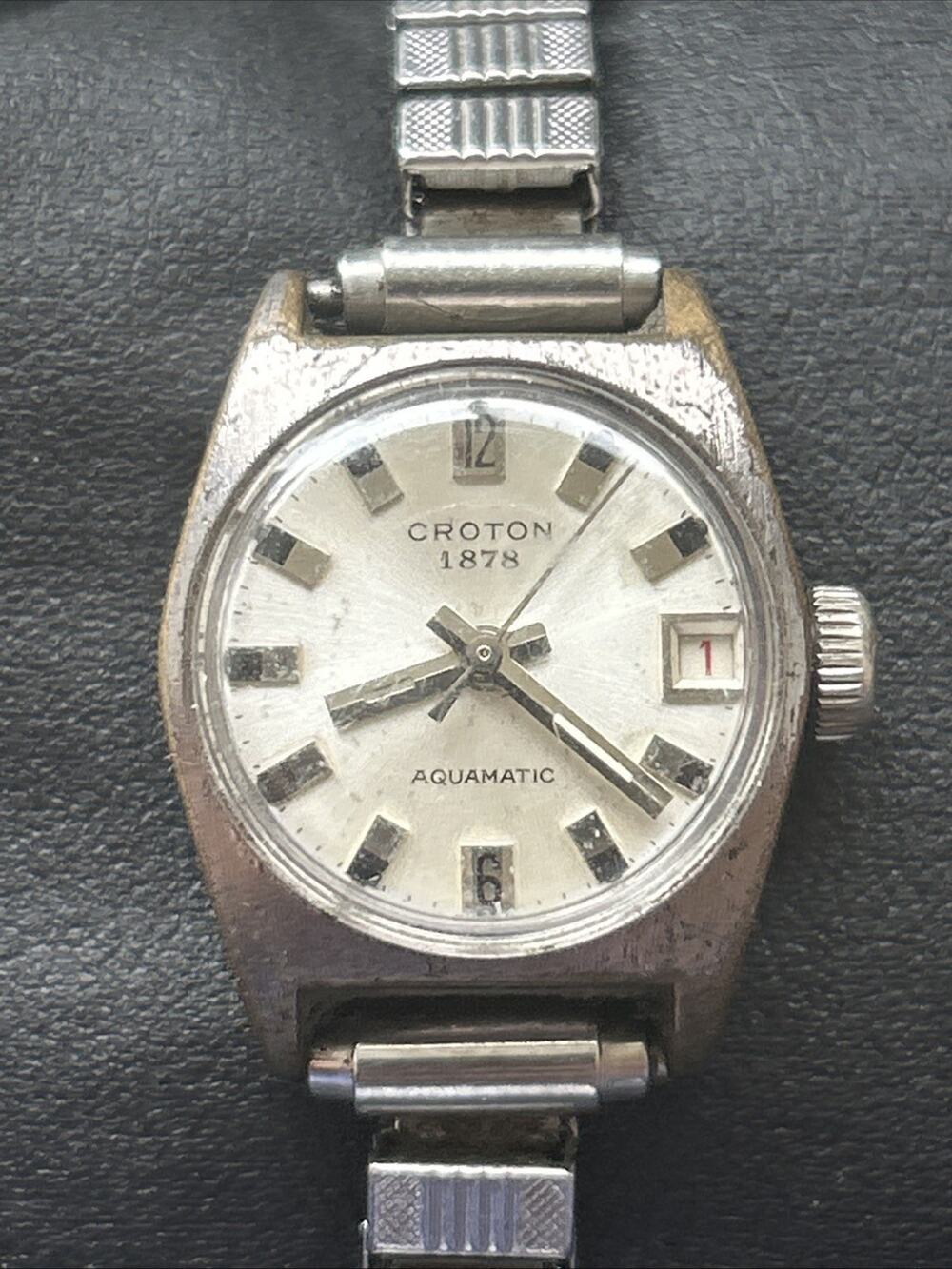 Vintage Croton Aquamatic 1878 Women’s Wind Watch WORKS